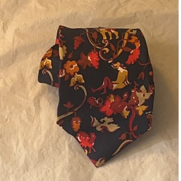 Salvatore Ferragamo Silk Tie - Equestrian theme - Navy Blue/Multicolor Necktie - Picture 12 of 14